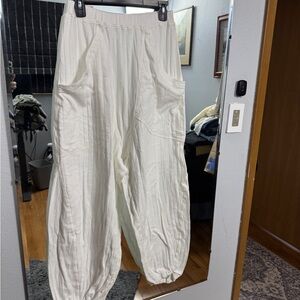 NWOT Cream Free People Relaxed Fit harem style sleepwear Pants